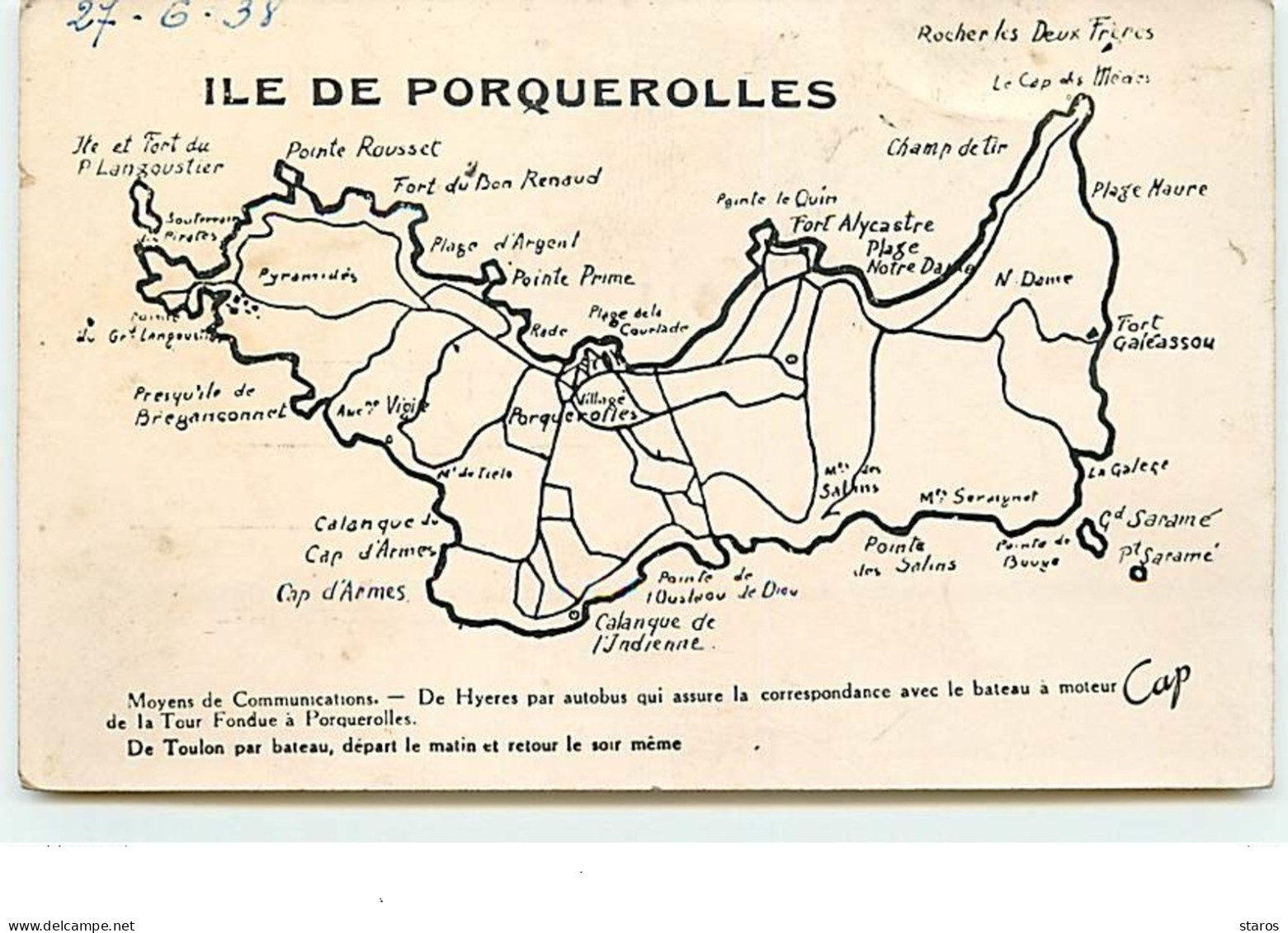 Ile De PORQUEROLLES - Carte - Porquerolles