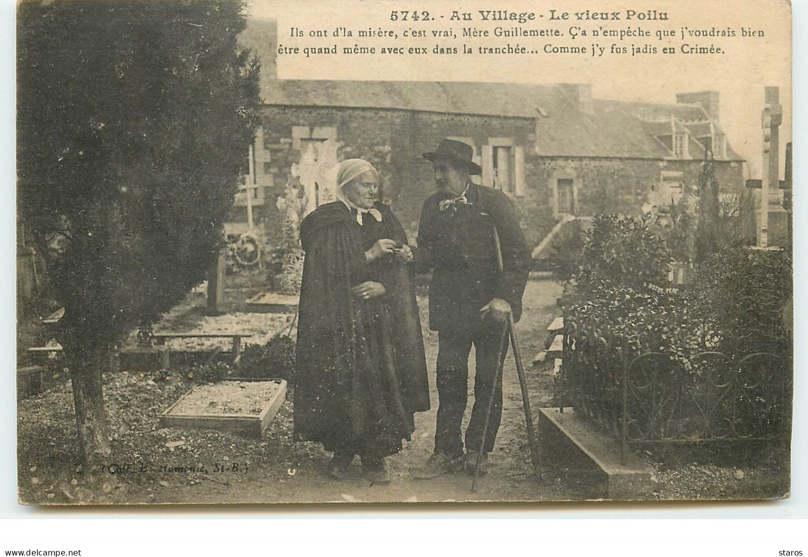 Guerre 14-18 - Au Village - Le Vieux Poilu - Ils Ont D'la Misère, C'est Vrai, Mère Guillemette... - War 1914-18