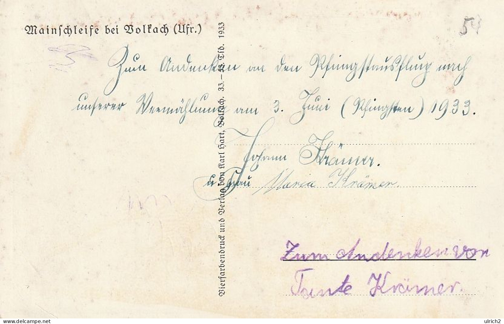 AK Mainschleife Bei Volkach - Unterfranken - 1933  (69581) - Kitzingen