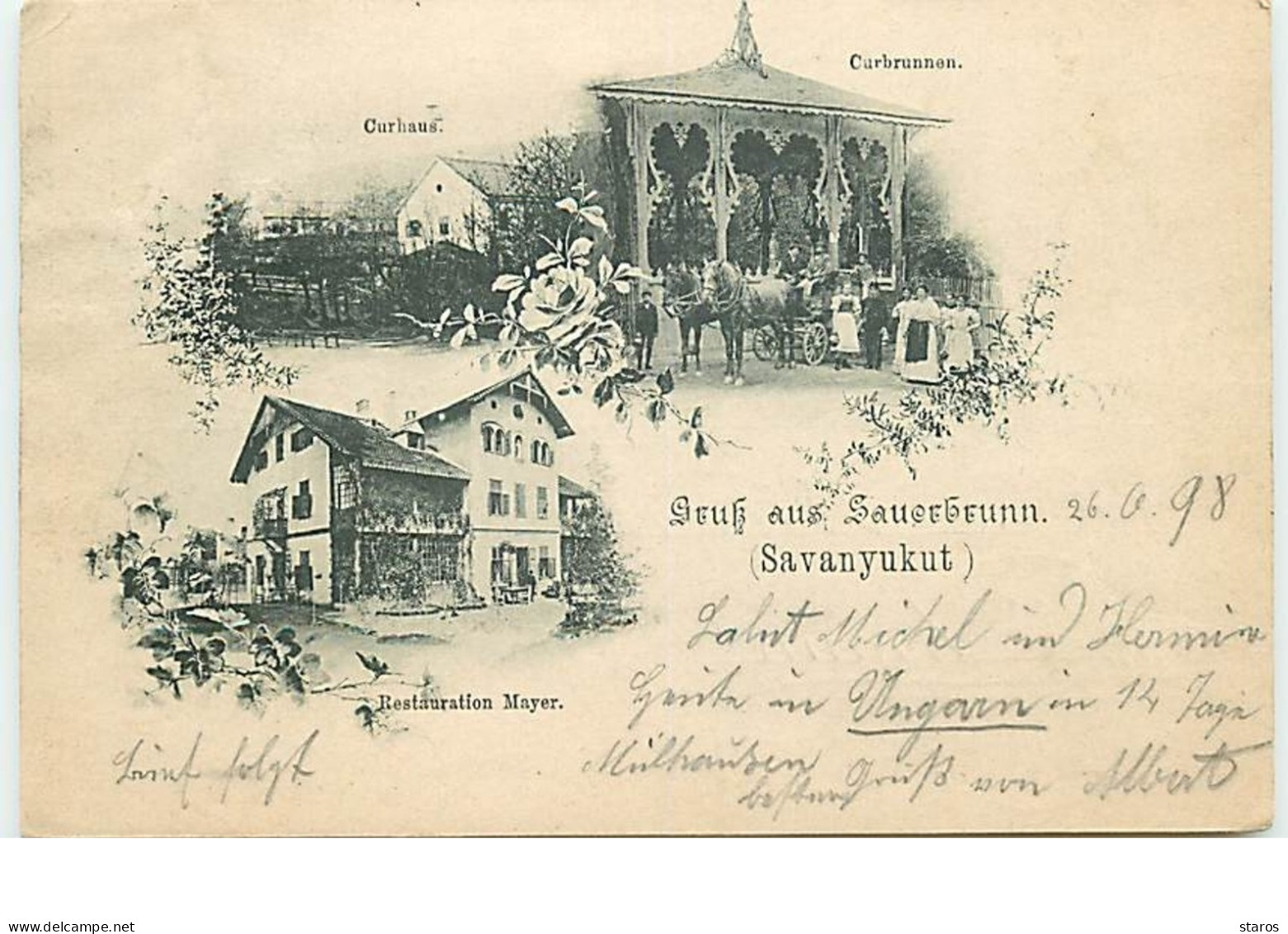 Gruss Aus Saucebrunn (Savanyukut) - Curbrunnen, Curhaus, Restauration Mayer - Sonstige & Ohne Zuordnung