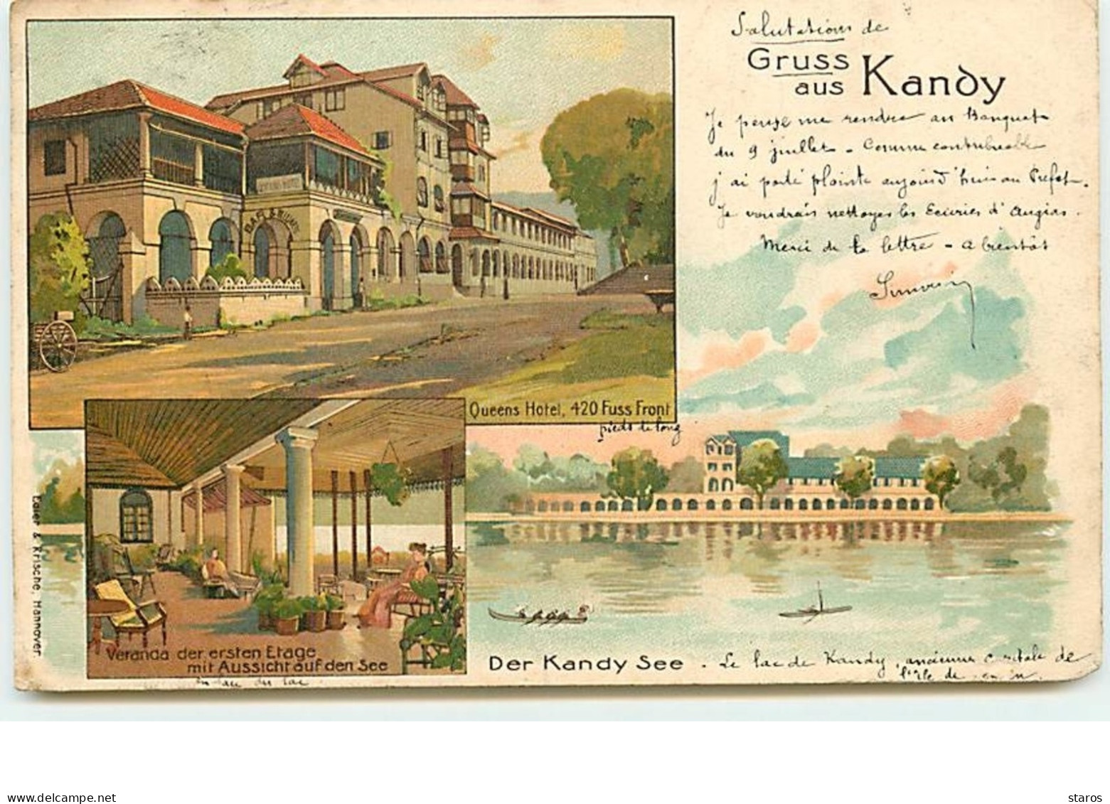 Gruss Aus KANDY - Queens Hotel - Der Kandy See ... - Sri Lanka (Ceylon)