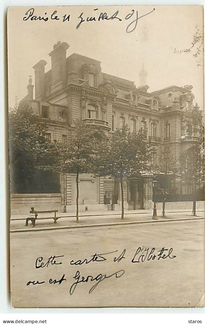 Carte Photo - PARIS - Un Hôtel - Cachet Trocadero - Cafés, Hotels, Restaurants