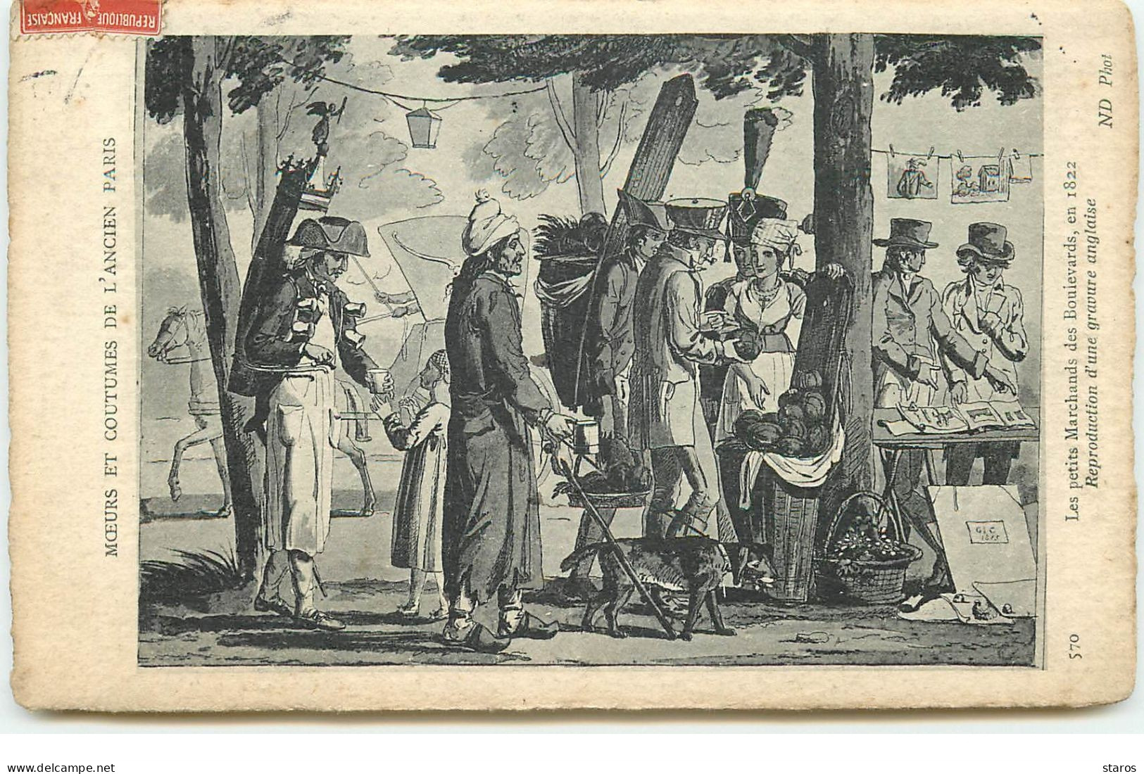 Moeurs Et Coutumes De L'Ancien Paris - Les Petits Marchands Des Boulevards En 1822 - ND N°570 - Artisanry In Paris