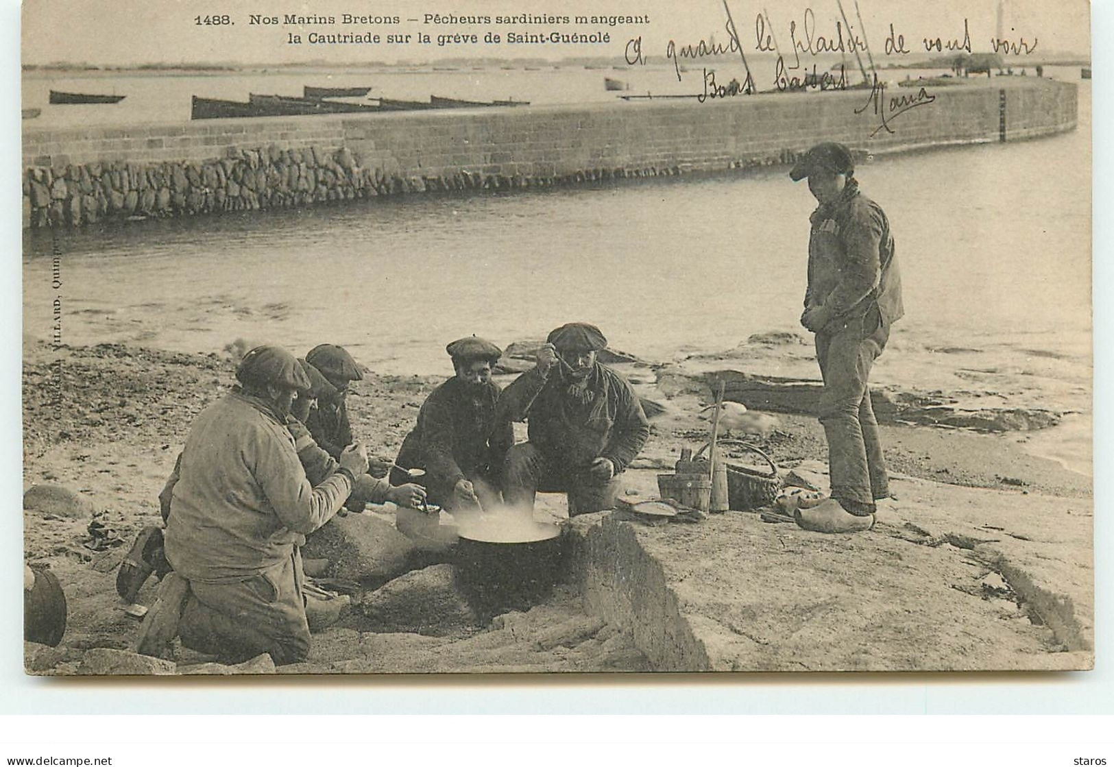 Nos Marins Bretons - Pêcheurs Sardiniers Mangeant La Cautriade Sur La Grève De SAINT-GUENOLE - Sonstige & Ohne Zuordnung