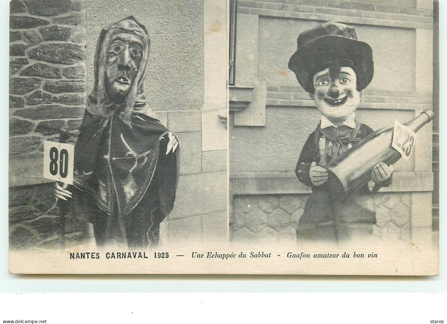 NANTES Carnaval 1925 - Une Echappée Du Sabbat - Gnafon Amateur Du Bon Vin - Nantes