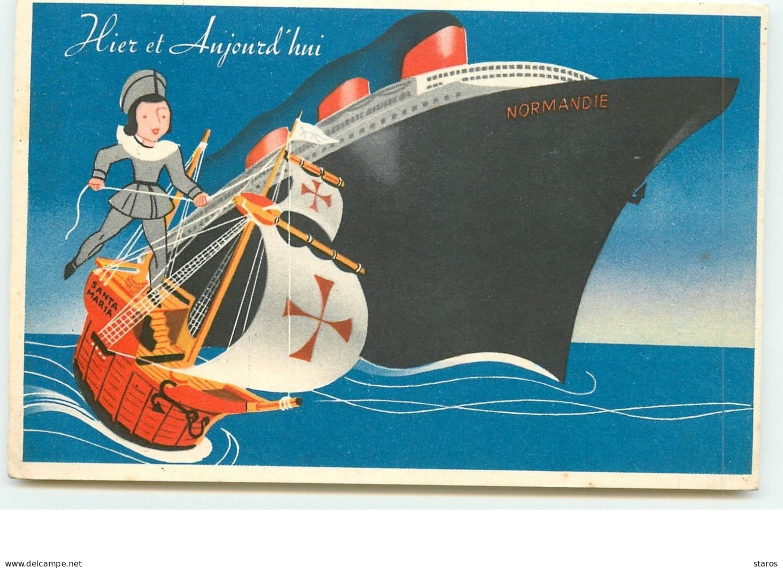 Lion Noir - Hier Et Aujourd'hui - Bateaux - Normandie - Werbepostkarten