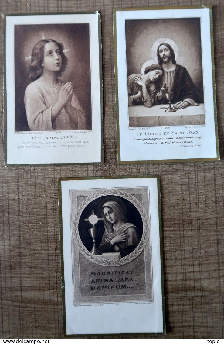 3 Images Pieuses (première Communion Et Communion Solennelle 1916 - 1918 - 1922) - Devotion Images