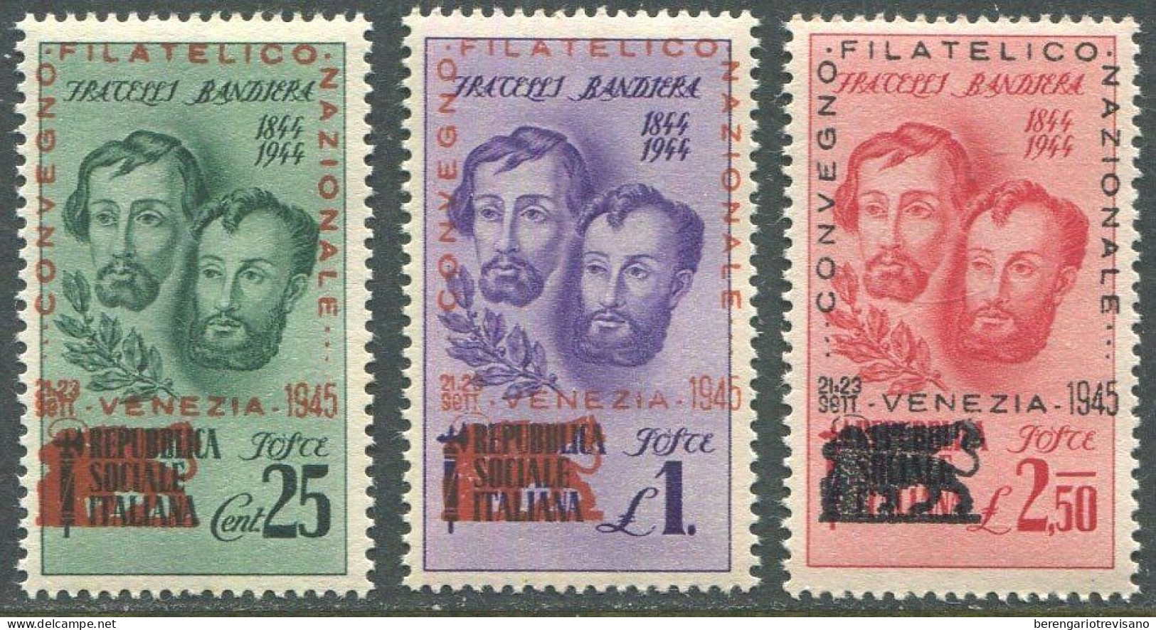 Italie 1945 - Conférence Philatélique De Venise Cent. 25 Avec Double Surimpression - Neufs