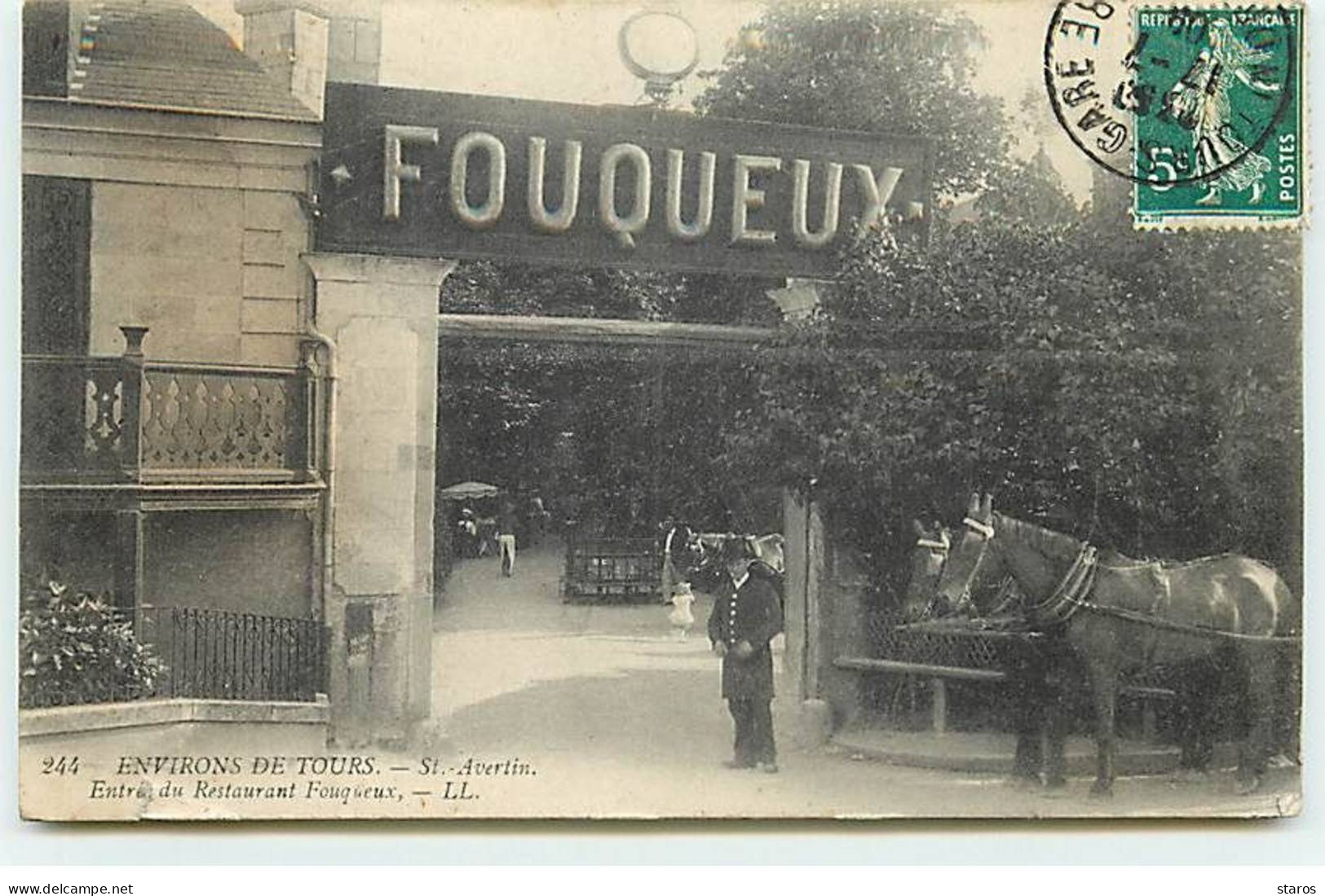 Environs De TOURS - St Avertin, Entrée Du Restaurant Fouqueux - Carte Vendue En L'état - Saint-Avertin