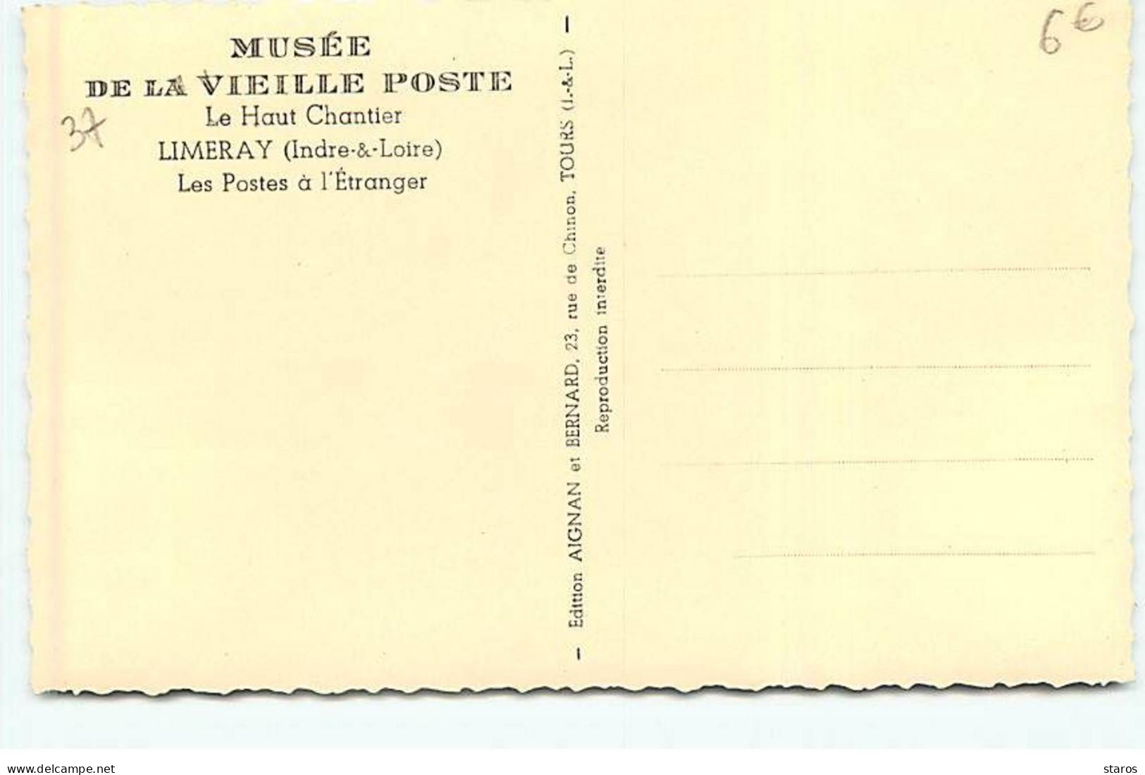LIMERAY - Musée De La Vieille Poste - Le Haut Chantier - Les Postes à L'Etranger - Sonstige & Ohne Zuordnung