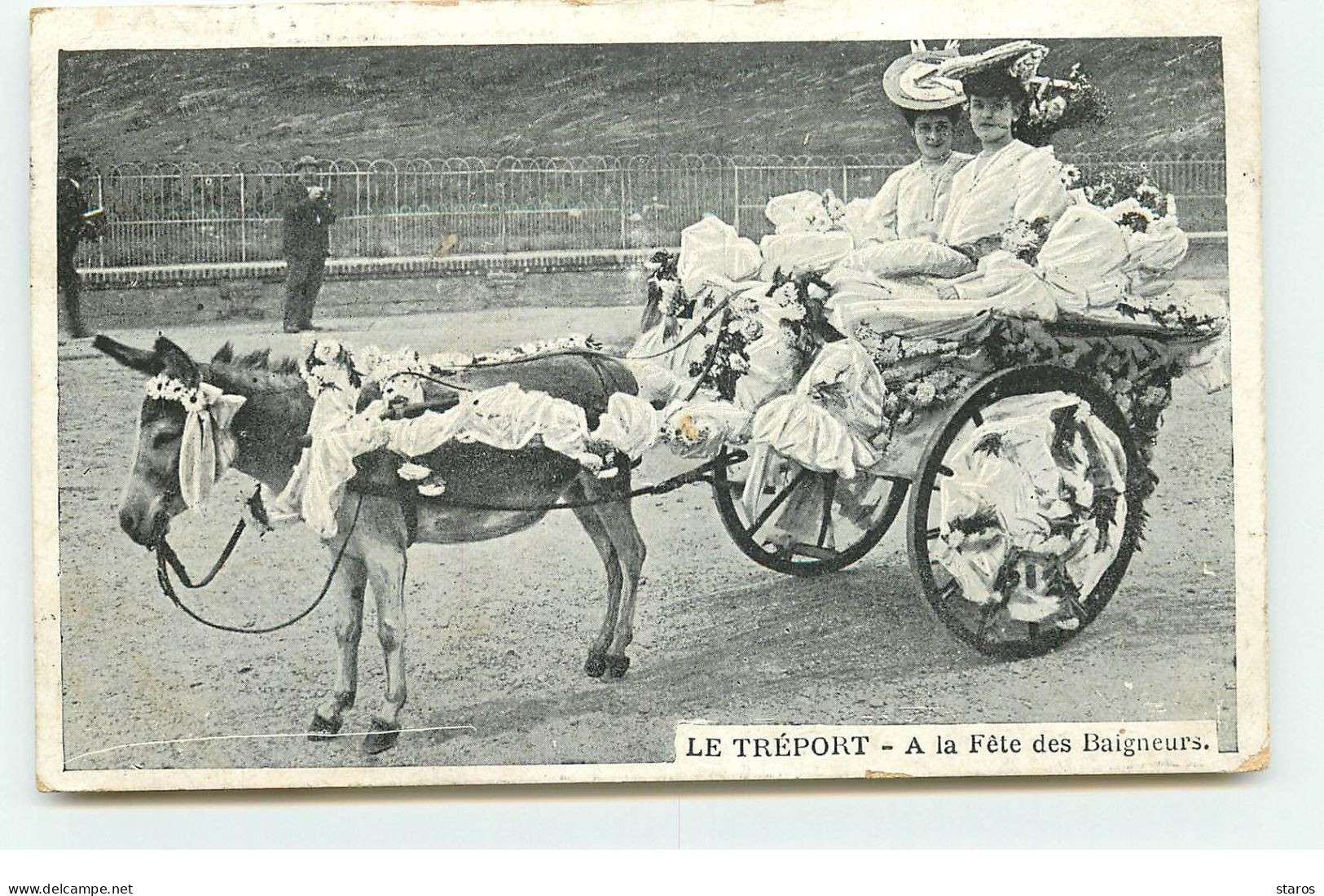 LE TREPORT - A La Fête Des Baigneurs - Attelage Avec Un Ane - Le Treport