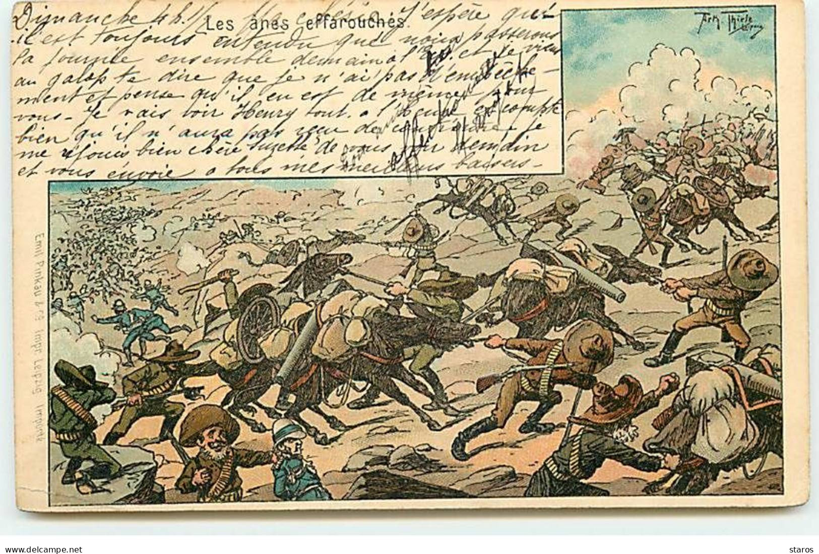 Illustrateur - Arthur Thiele - Les ânes Effarouchés - La Guerre Des Boers - Transvaal - Thiele, Arthur