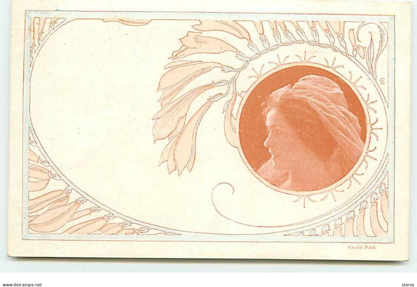 Fantaisie - Art Nouveau - Femme De Profil Dans Un Médaillon - Cliché Falk - Frauen