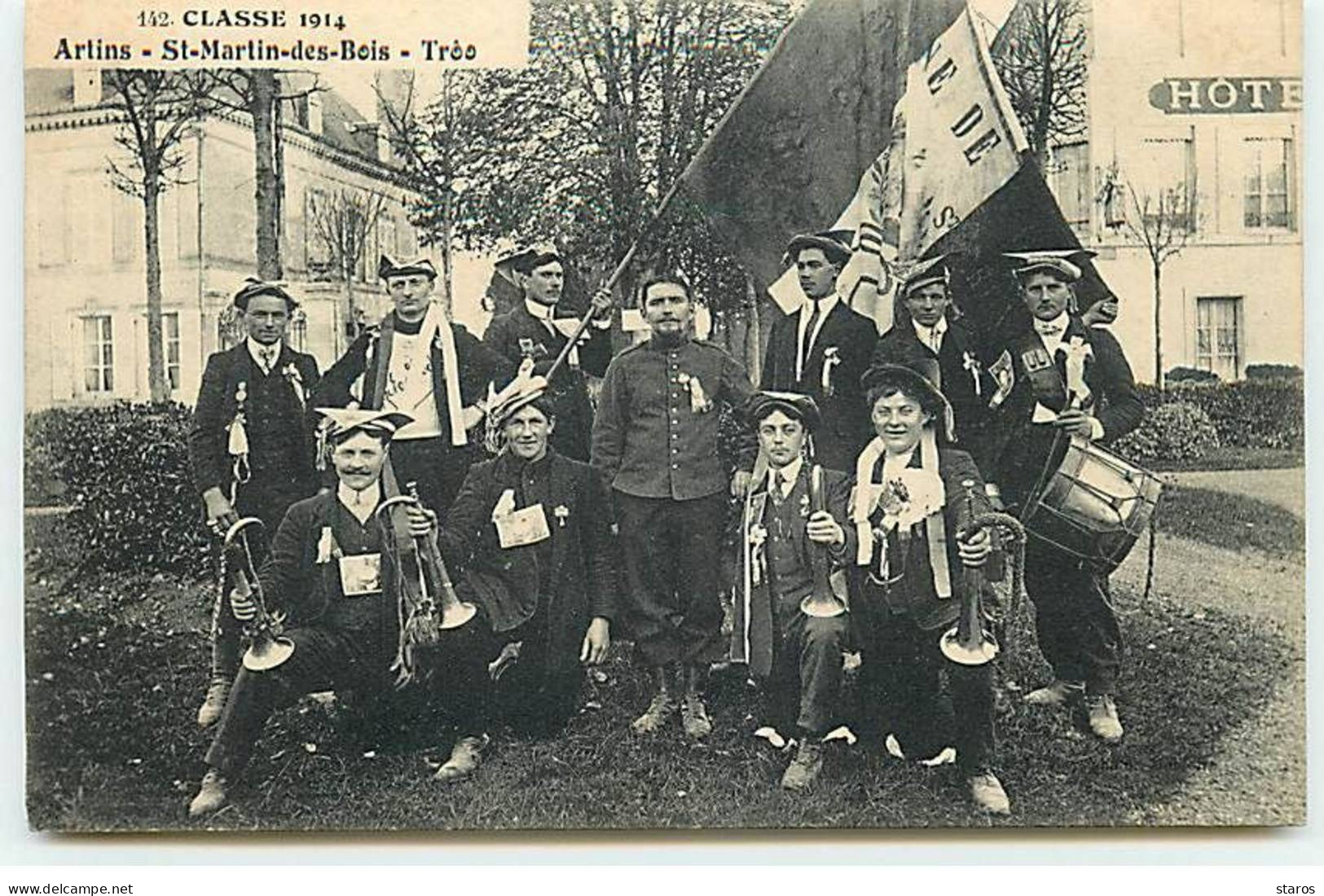 Classe 1914 - ARTINS - SAINT-MARTIN-DES-BOIS - TROO - Conscrits Avec Des Instruments De Musique - Other & Unclassified