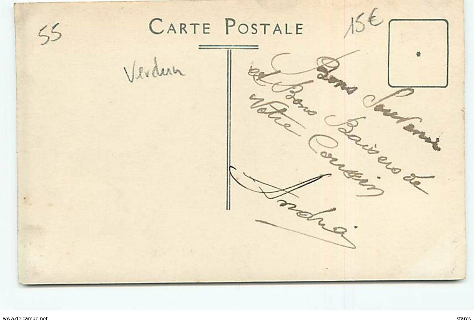 Carte Photo - VERDUN - Militaires Portant Des Munitions Près D'un Canon - Verdun