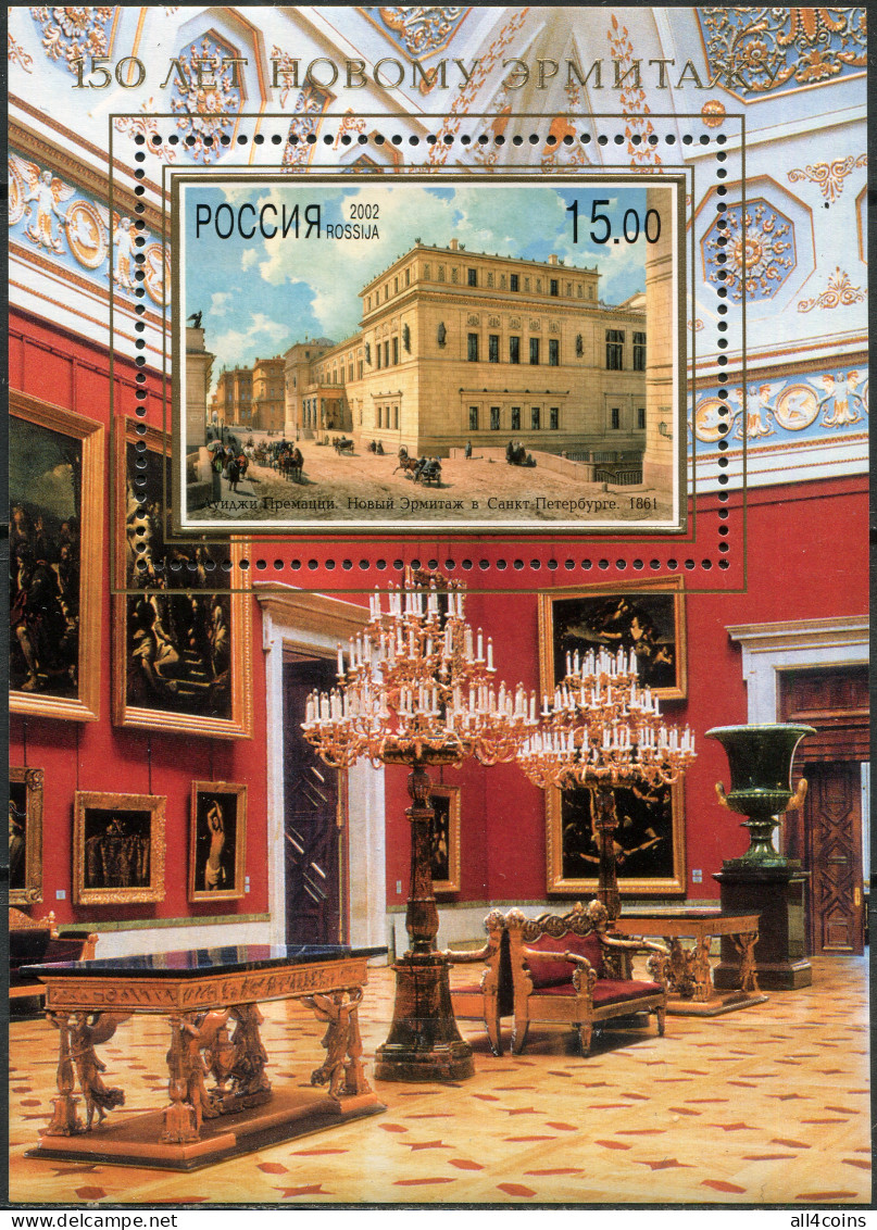 Russia 2002. 150th Anniversary Of Inauguration Of New Hermitage (MNH OG) S/S - Unused Stamps