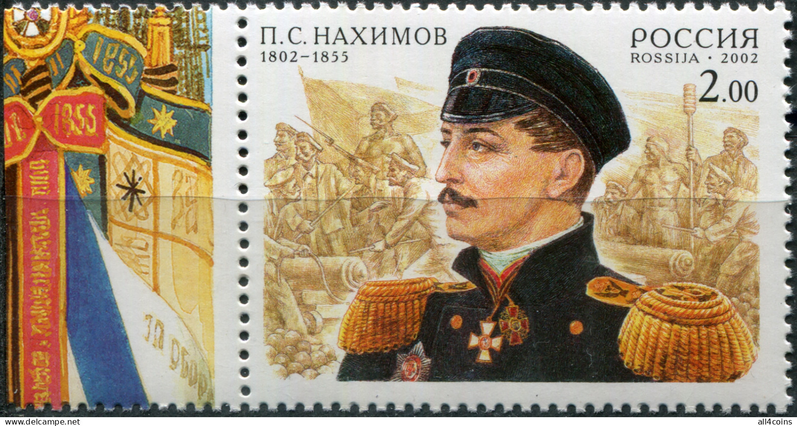 Russia 2002. 200th Anniversary Of The Birth Of P.S.Nakhimov (VI) (MNH OG) Stamp - Ungebraucht