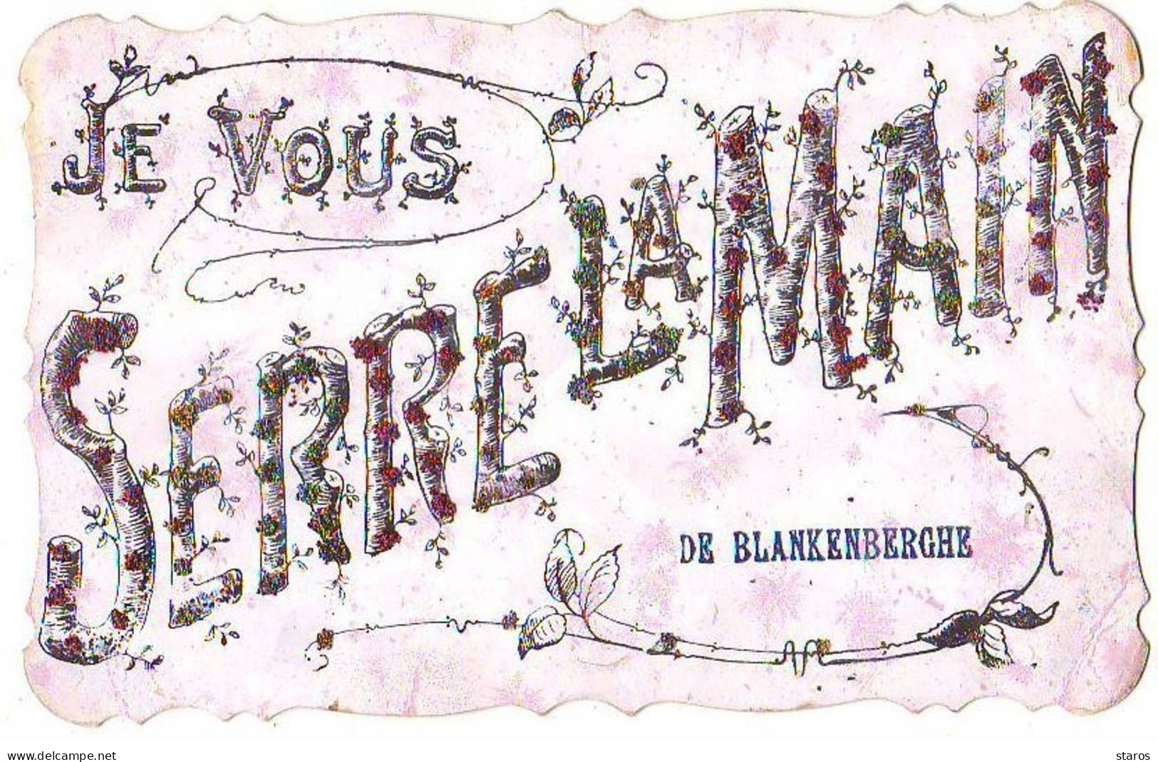 Belgique - Je Vous Serre La Main De BLANKENBERGHE - Carte Avec Paillettes - Blankenberge