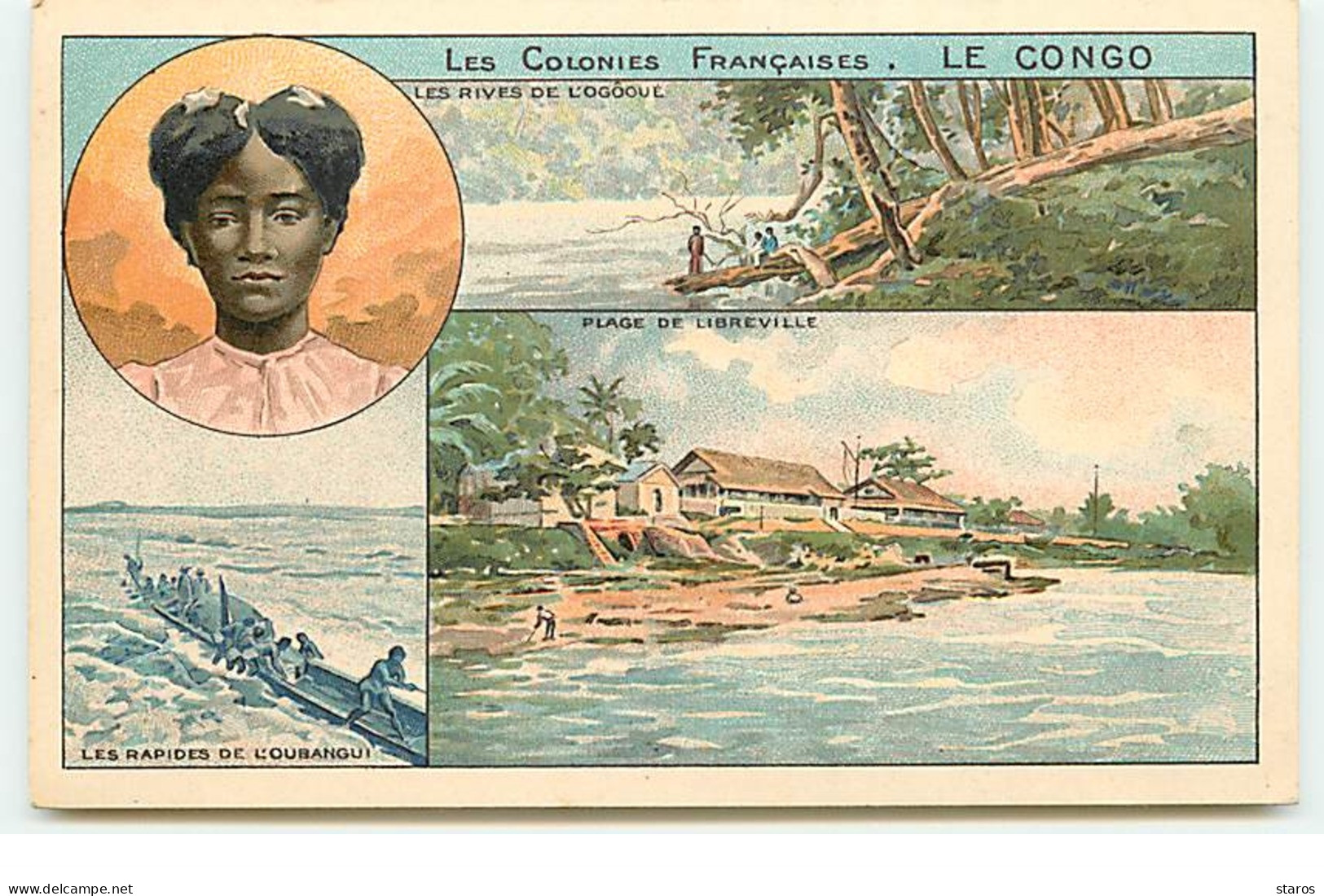 Les Colonies Françaises : Le CONGO - Les Rives De L'Ogôoué (Multi-vues) - Publicité Phoscao - French Congo