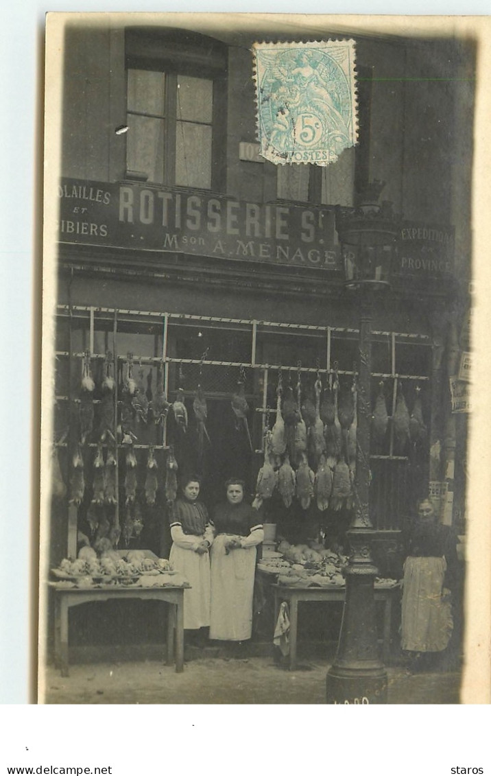 Carte Photo - PARIS IV - 109, Rue Saint Antoine - Rôtisserie Volailles - Maison A. Menage - District 04