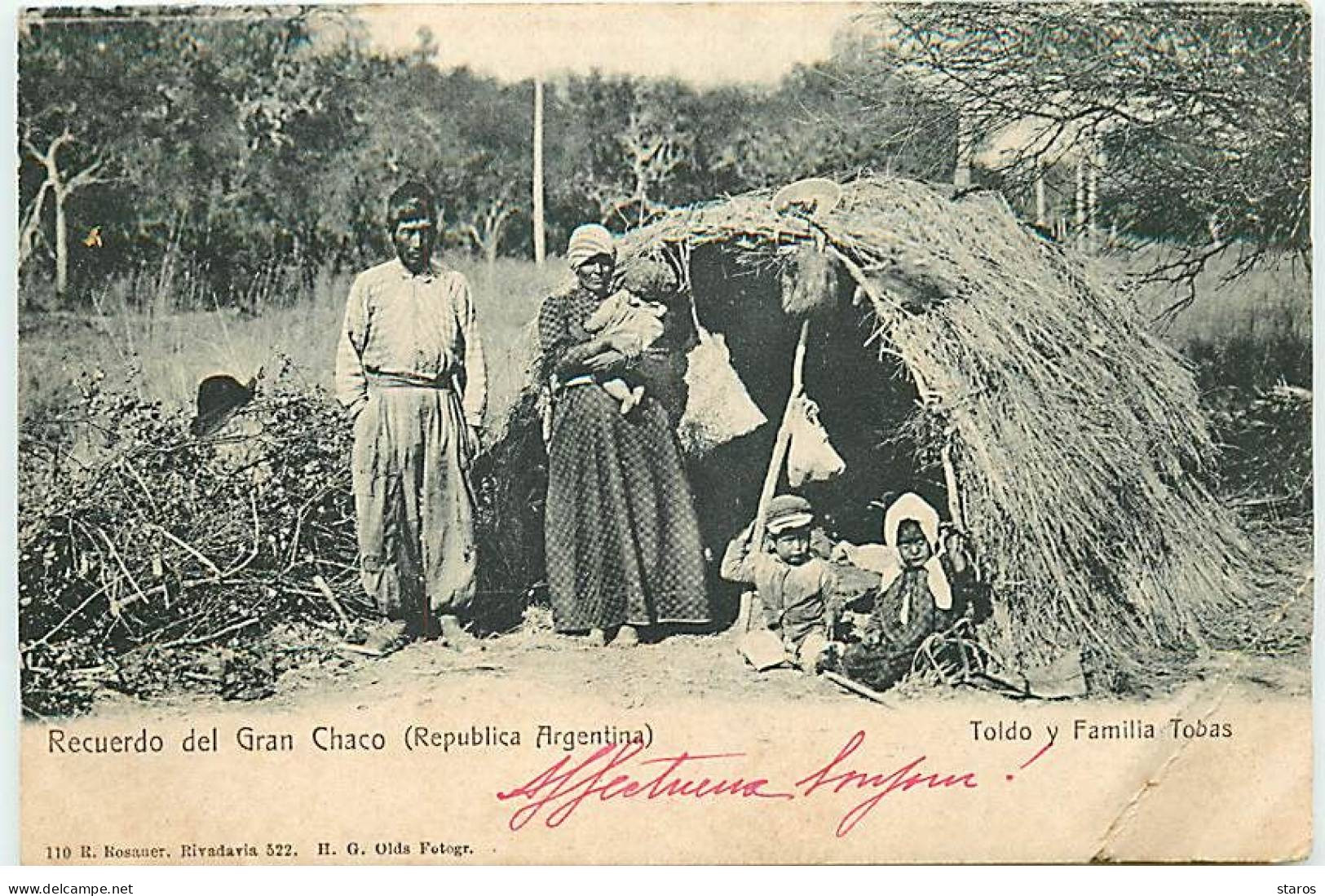 Argentine - Recuerdo Del GRAN CHACO - Toldo Y Familia Tobas - Argentina