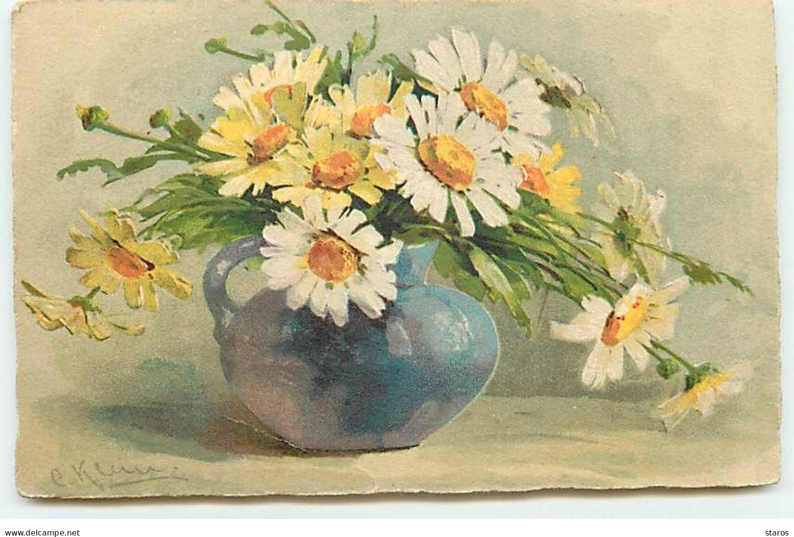 Illustrateur - C. Klein - Marguerites Dans Un Vase - Klein, Catharina