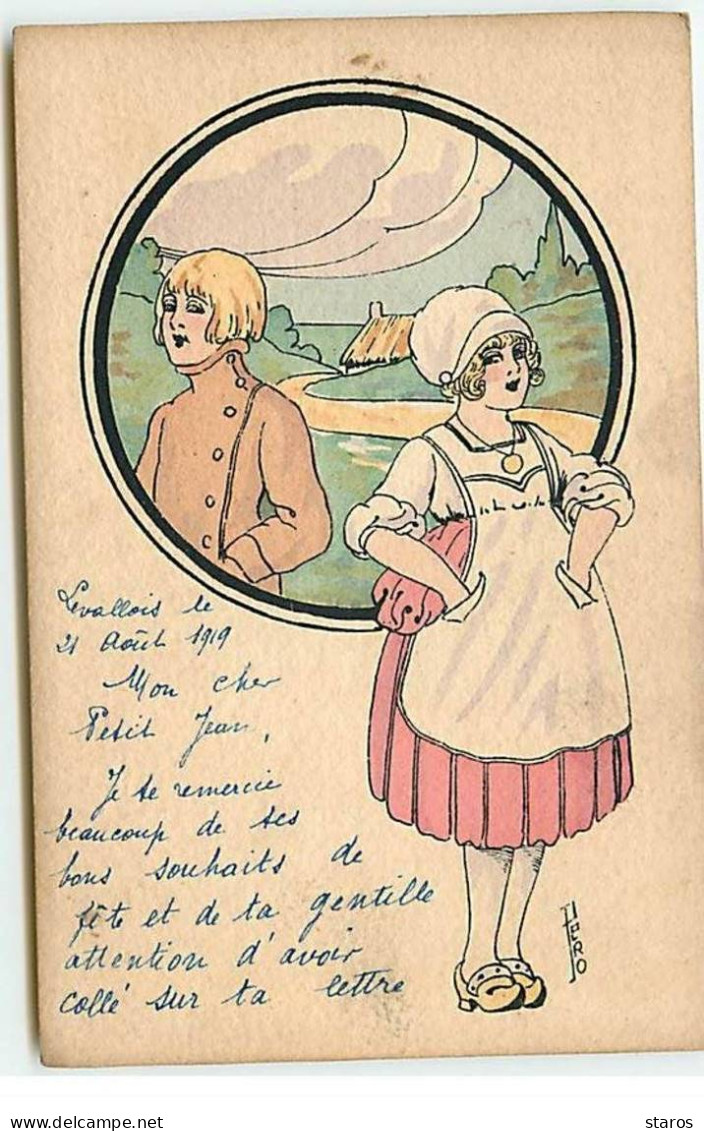 Illustrateur - Pero - Idylle Champêtre Série N°32 - Jeune Fille Portant Un Tablier Et Des Sabots ... - Other & Unclassified