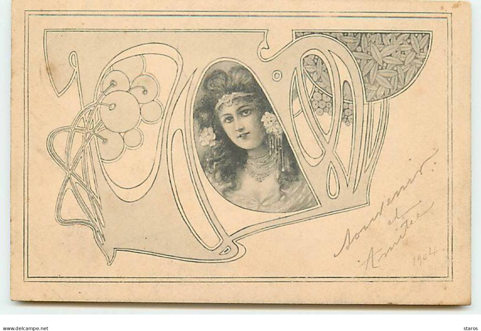 Illustrateur - MM Vienne N°86 - Art Nouveau - Femme Avec Des Fleurs Dans Les Cheveux - Vienne