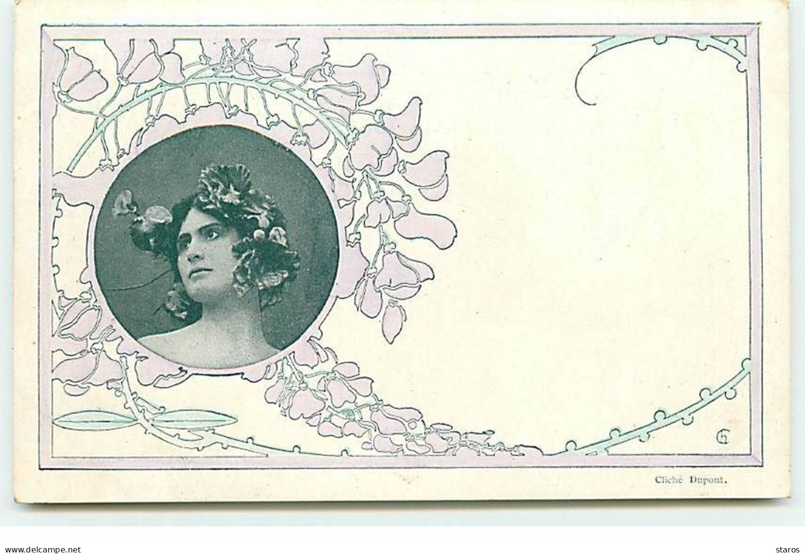 Fantaisie - Art Nouveau - Femme Dans Un Médaillon - Cliché Dupont - Femmes