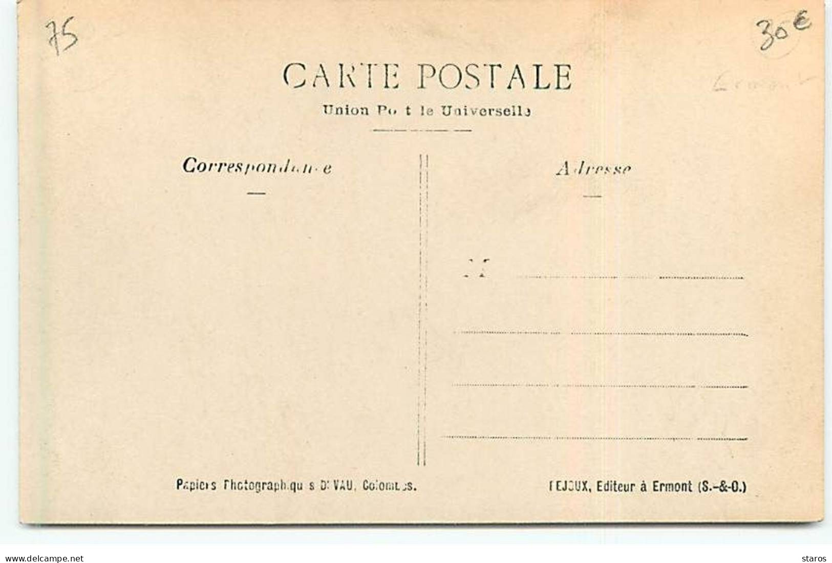 Carte Photo - PARIS - Société D'Epargne Des Retraites - Andere & Zonder Classificatie