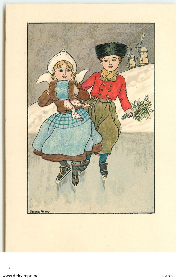 Druck U Verlag N°143 - Florence Hardy - Couple De Petit Hollandais Faisant Du Patins Sur Glace - Hardy, Florence