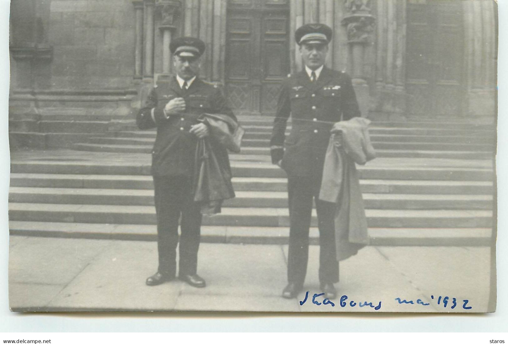 Carte Photo - Deux Aviateurs à Strasbourg - Mai 1932 - Aviateurs