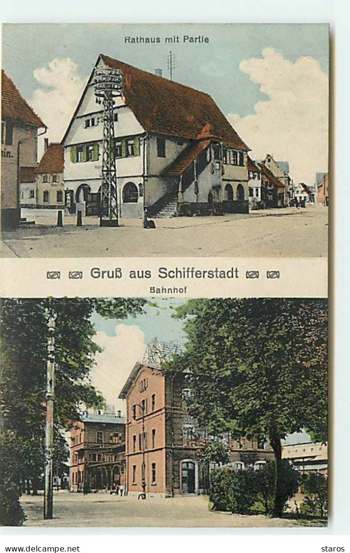 Allemagne - Gruss Aus SCHIFFERSTADT - Rathaus Mit Partie - Bahnhof - Schifferstadt