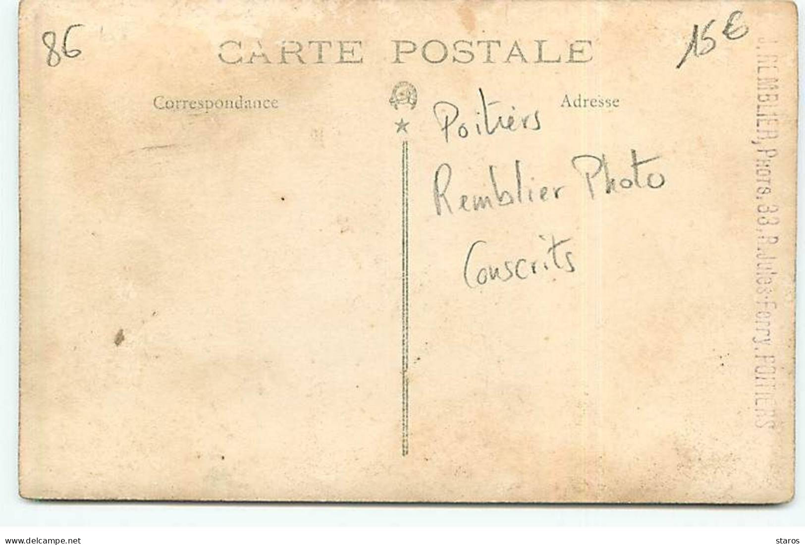 Carte Photo - POITIERS - Groupe De Conscrits - Remblier Photo - Poitiers