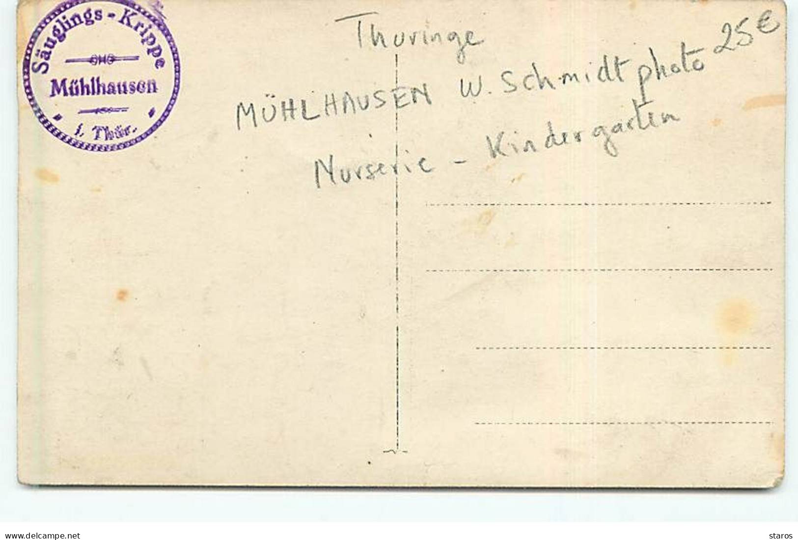 Carte Photo W. Schmidt - RPPC - MUHLHAUSEN - Nurserie - Kindergarten - Muehlhausen