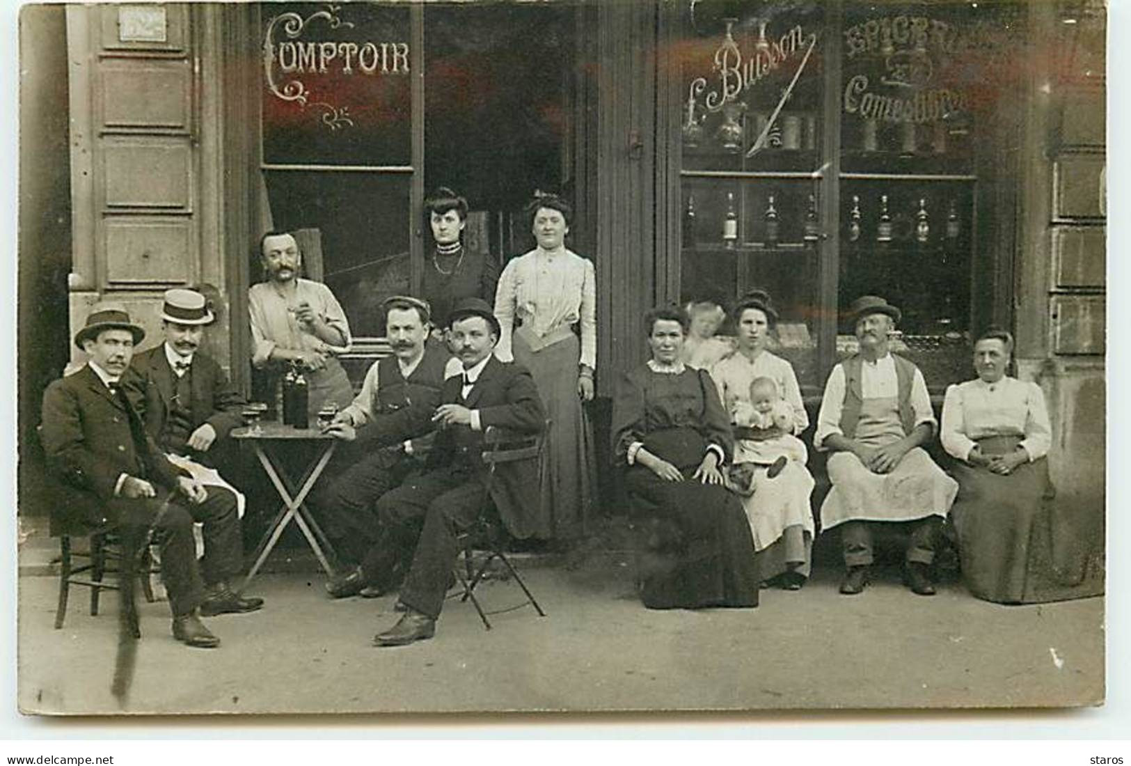 Carte Photo - LYON III - 152 Bis Rue Moncey - Café Louis Buisson - Hommes Et Femmes à Une Terrasse De Café - Lyon 3