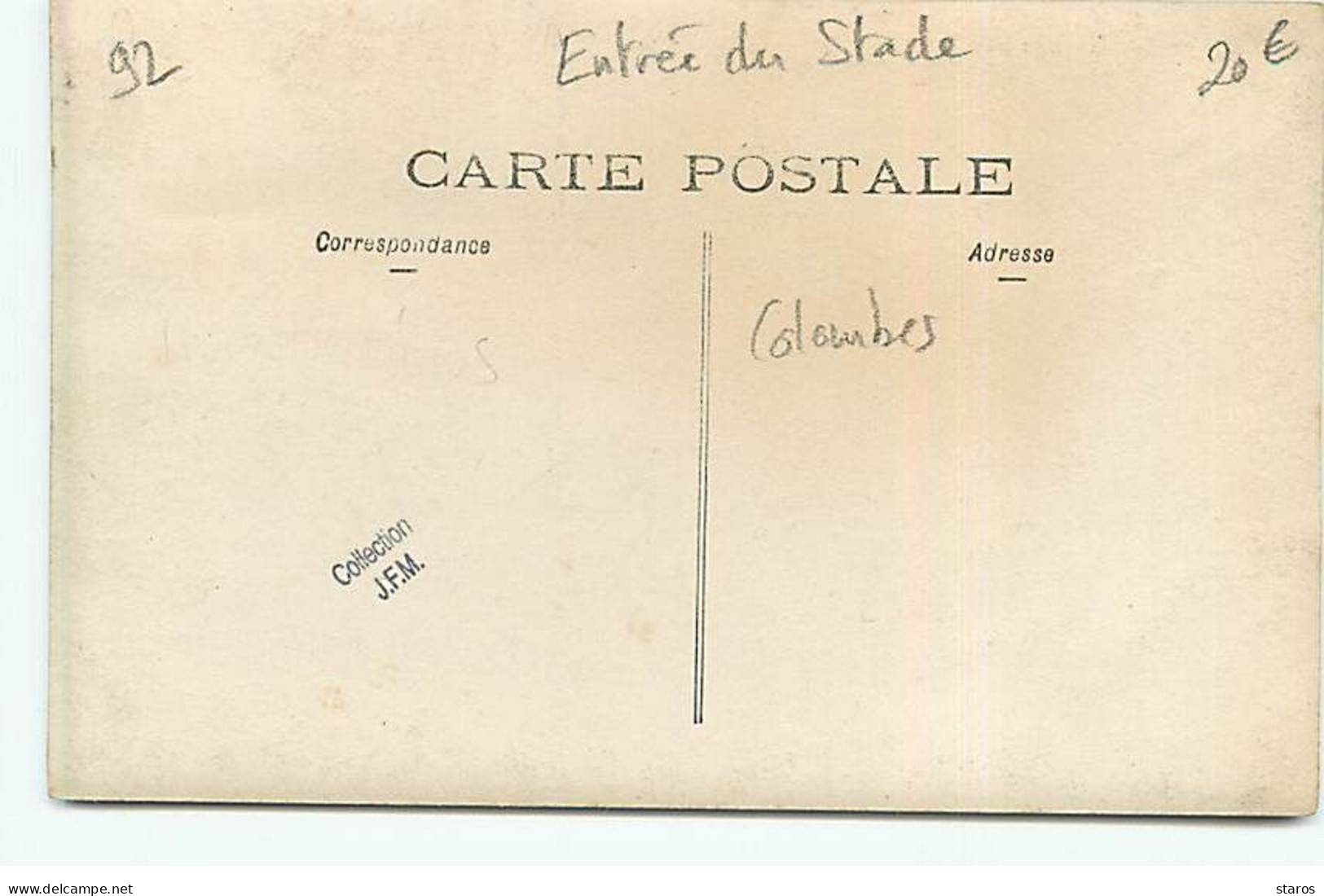 Carte Photo - COLOMBES - Entrée Du Stade - Inondations 1910 - Colombes