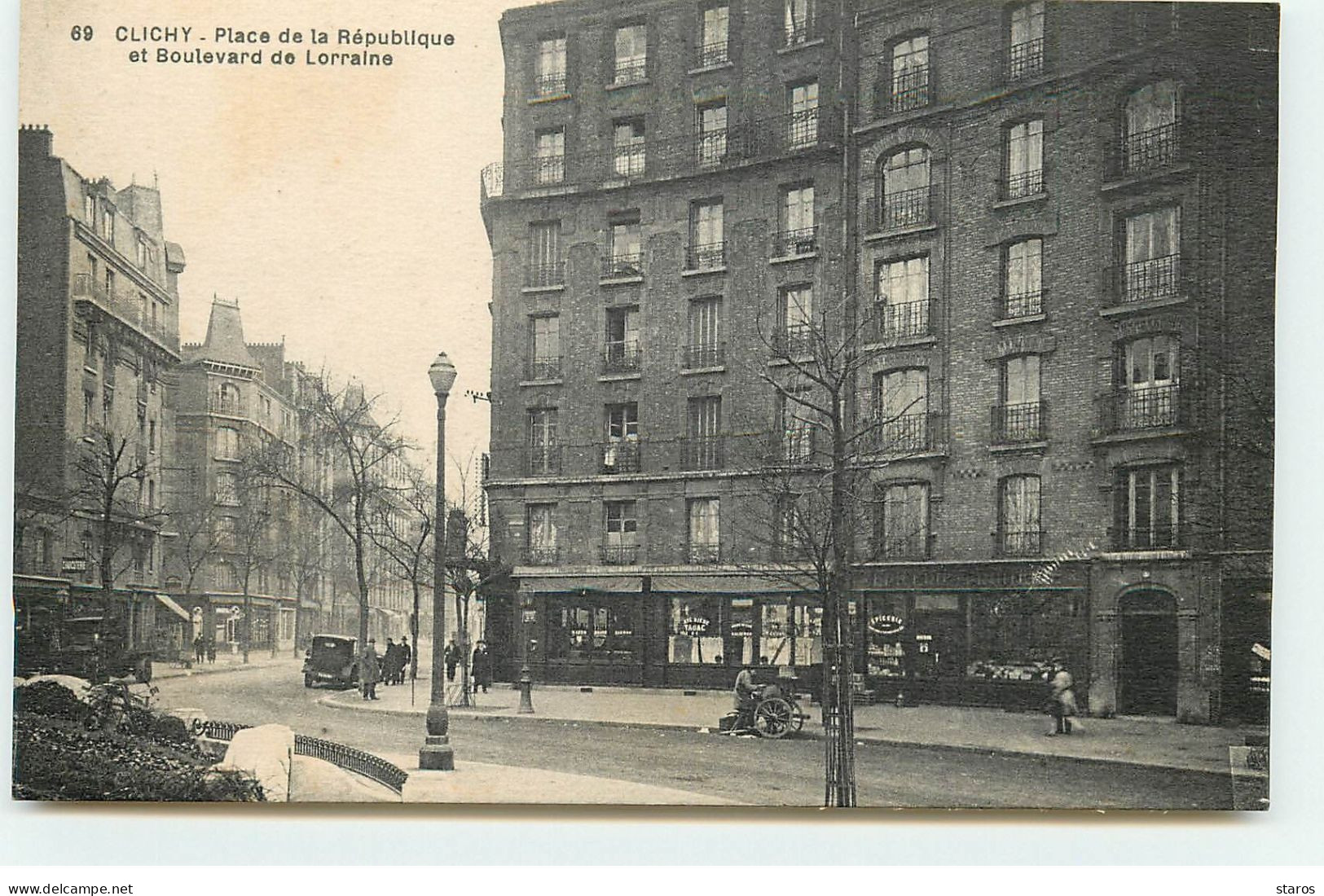 CLICHY - Place De La République Et Boulevard De Lorraine - Petit Plan De Rémouleur - Clichy