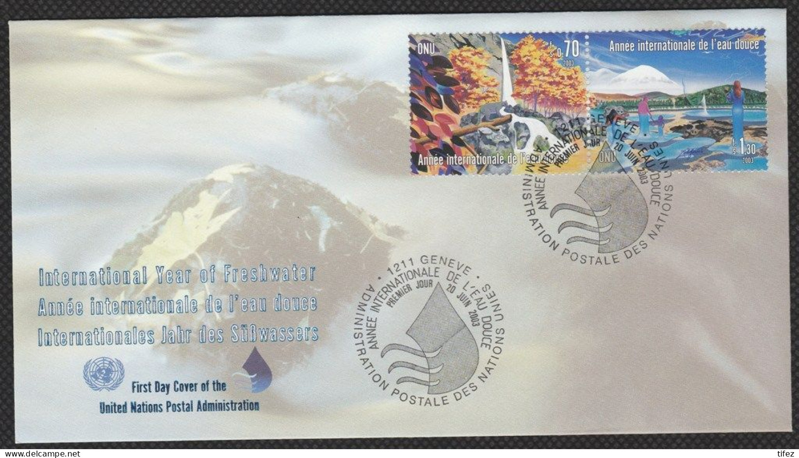 FDC/ONU/Genève/2003 / Année Internationale De L'EAU DOUCE       (gs48) - FDC