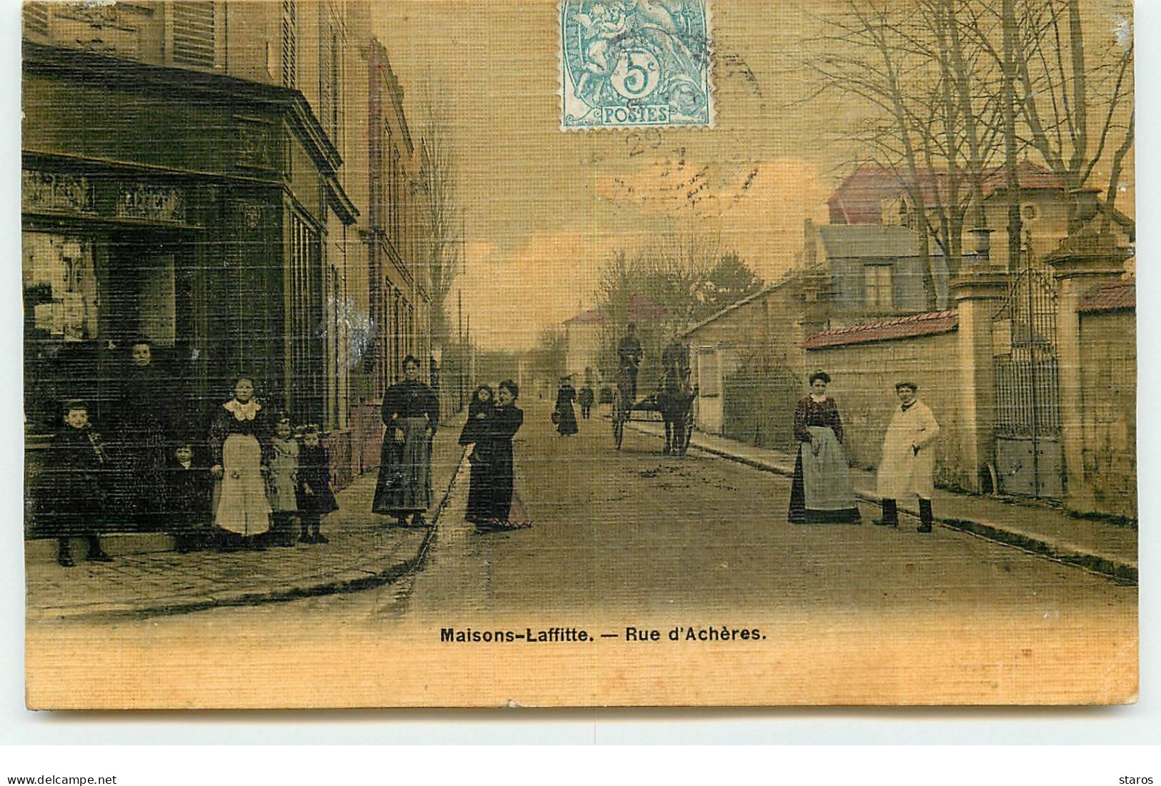 MAISONS-LAFFITTE - Rue D'Achères - Carte Toilée - Maisons-Laffitte