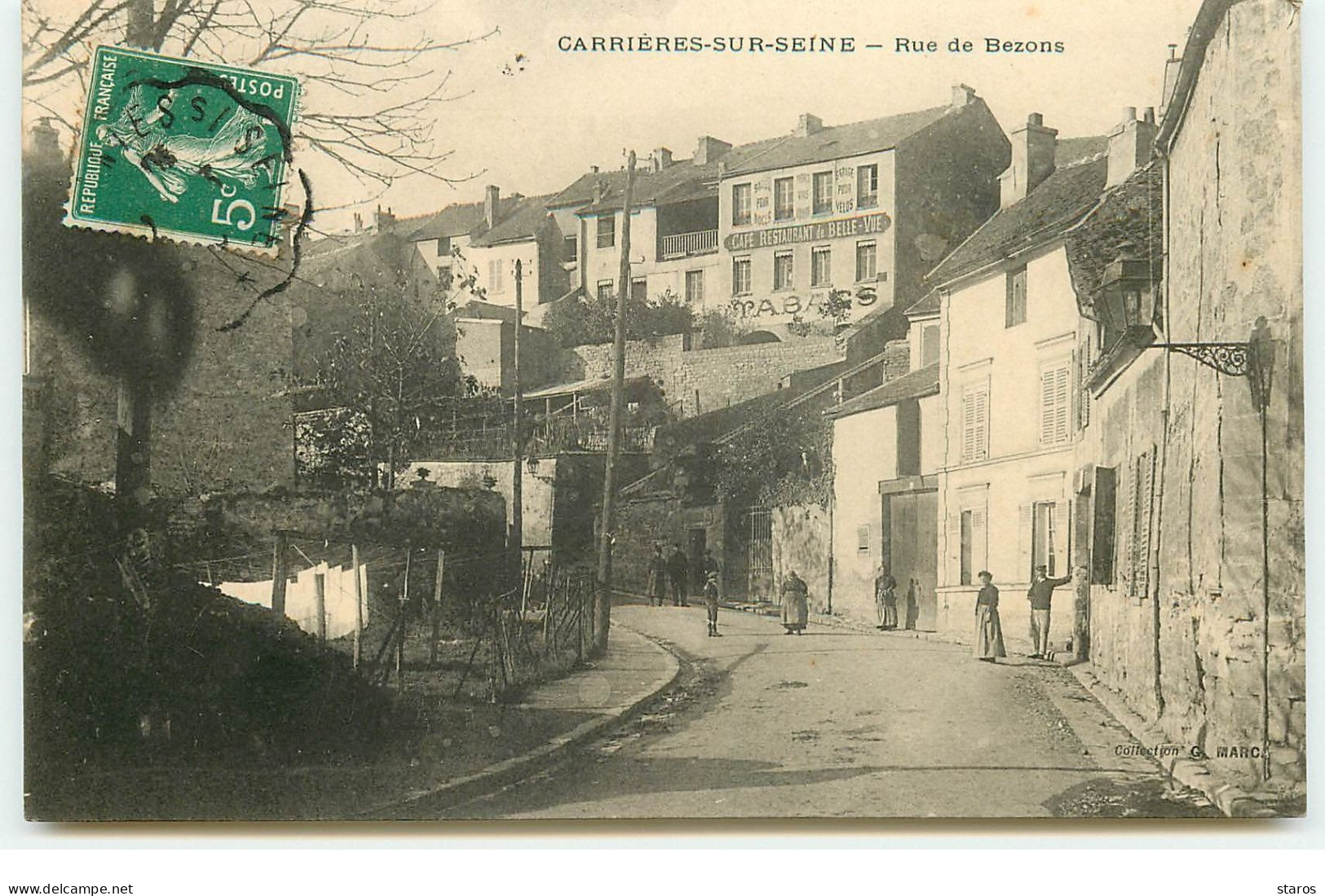 CARRIERES SUR SEINE - Rue De Bezons - Café Restaurant De Belle-Vue - Carrières-sur-Seine