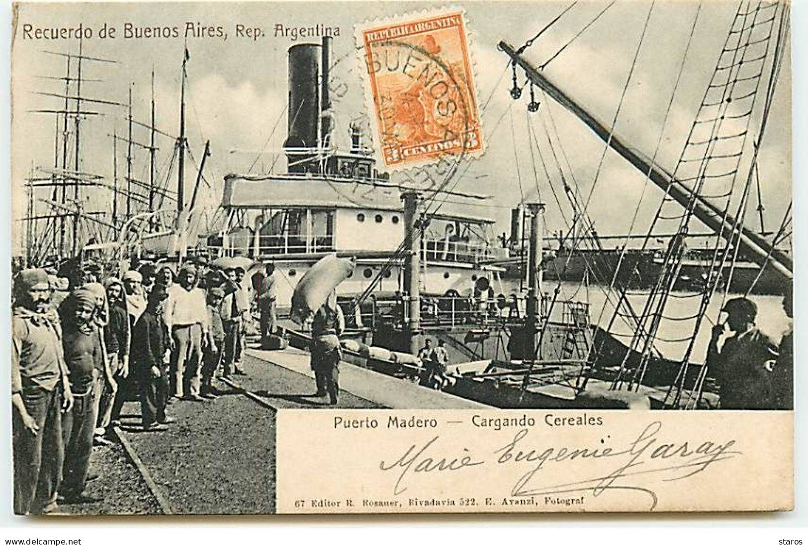 Argentine - Recuerdo De BUENOS AIRES - Puerto Madero - Cargando Cereales - Bateau - Argentina