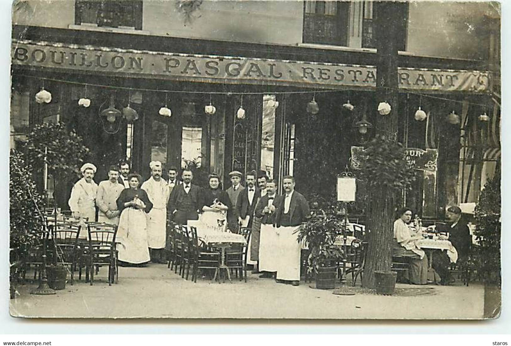Carte Photo - PARIS - Restaurant Bouillon Pascal - Groupe De Personnel - Cafés, Hotels, Restaurants