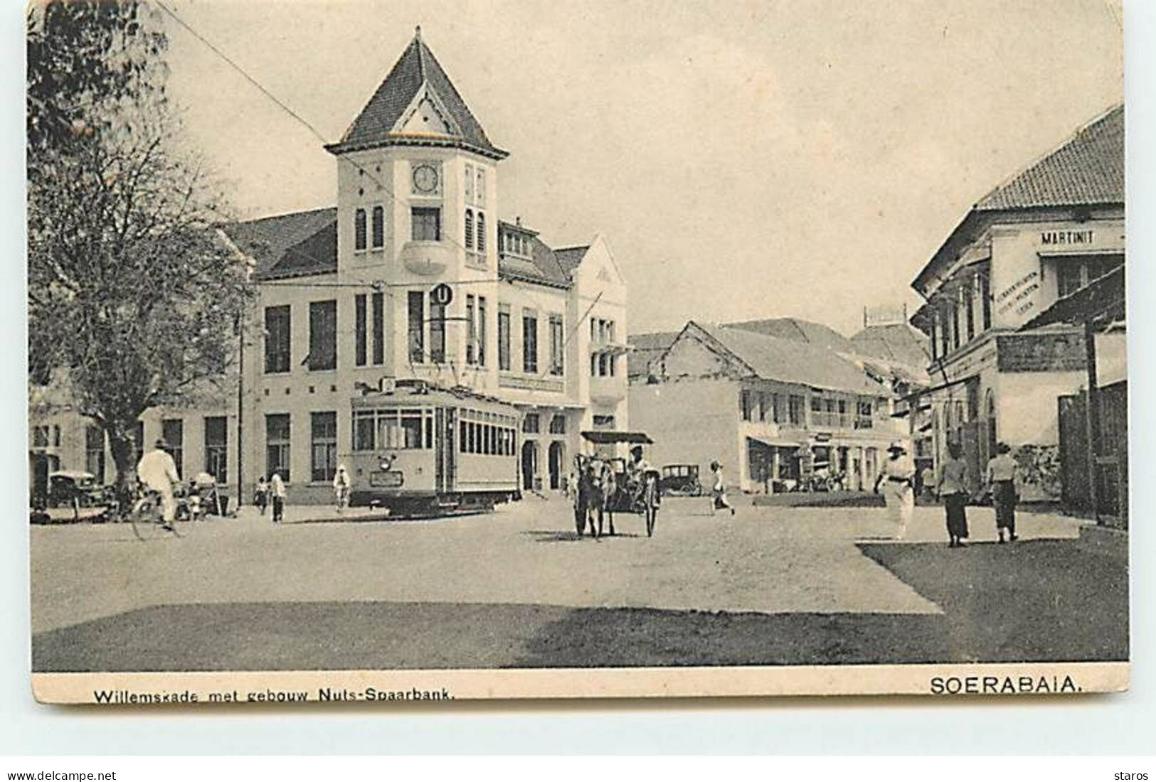 Indonésie - SOERABAIA - Willemskade Met Gebouw Nuts-Spaarbank - Tramway - Indonésie