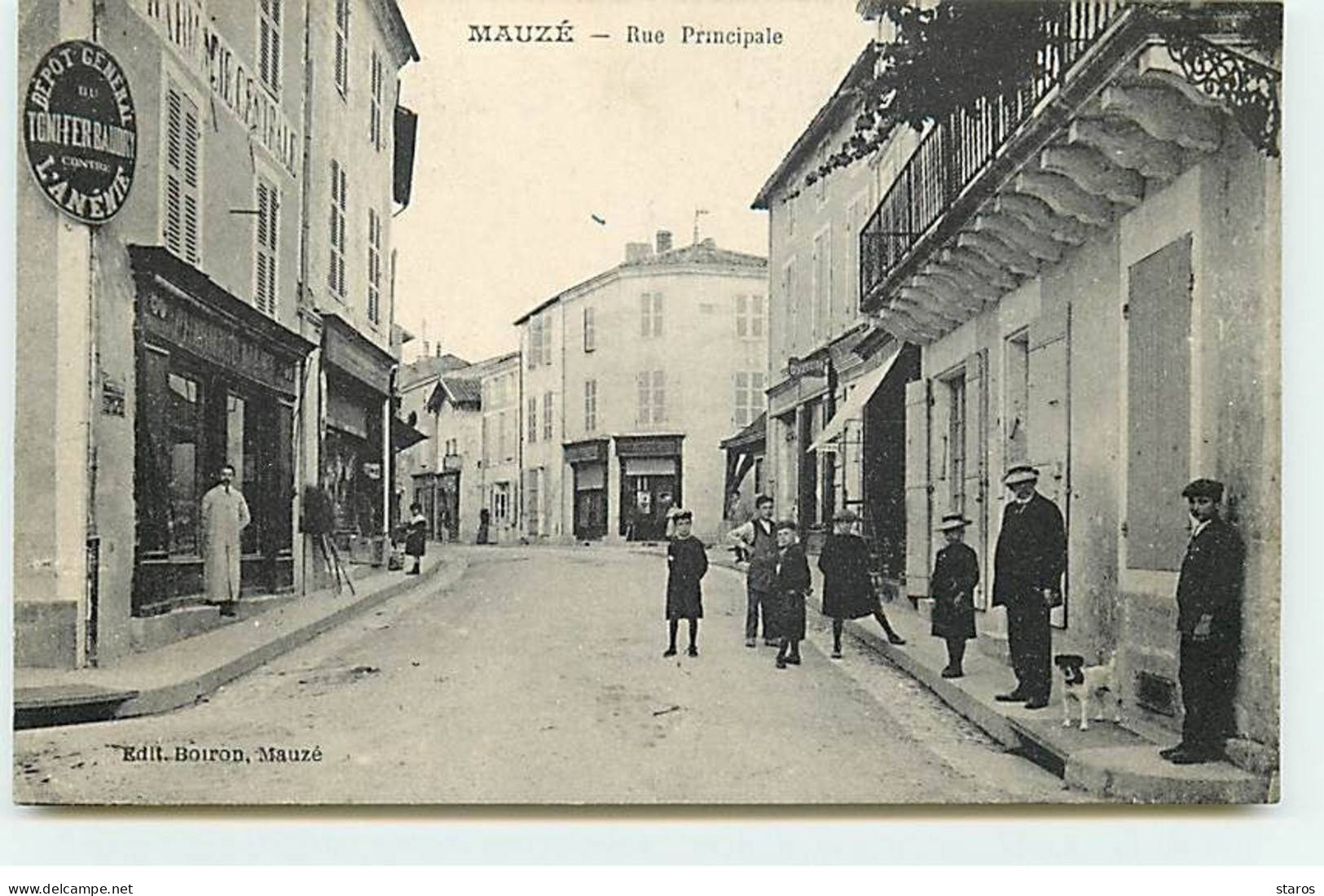 MAUZE - Rue Principale - Pub Tonifer Baudry Contre L'Anémie - Mauze Sur Le Mignon