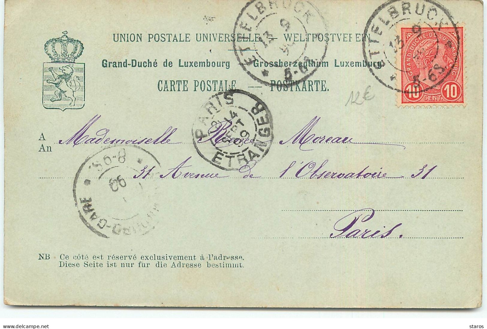 LUXEMBOURG - Stolzembourg Près De Vianden - Carte à La Lune - Mondscheinkarten - 1899 - Other & Unclassified