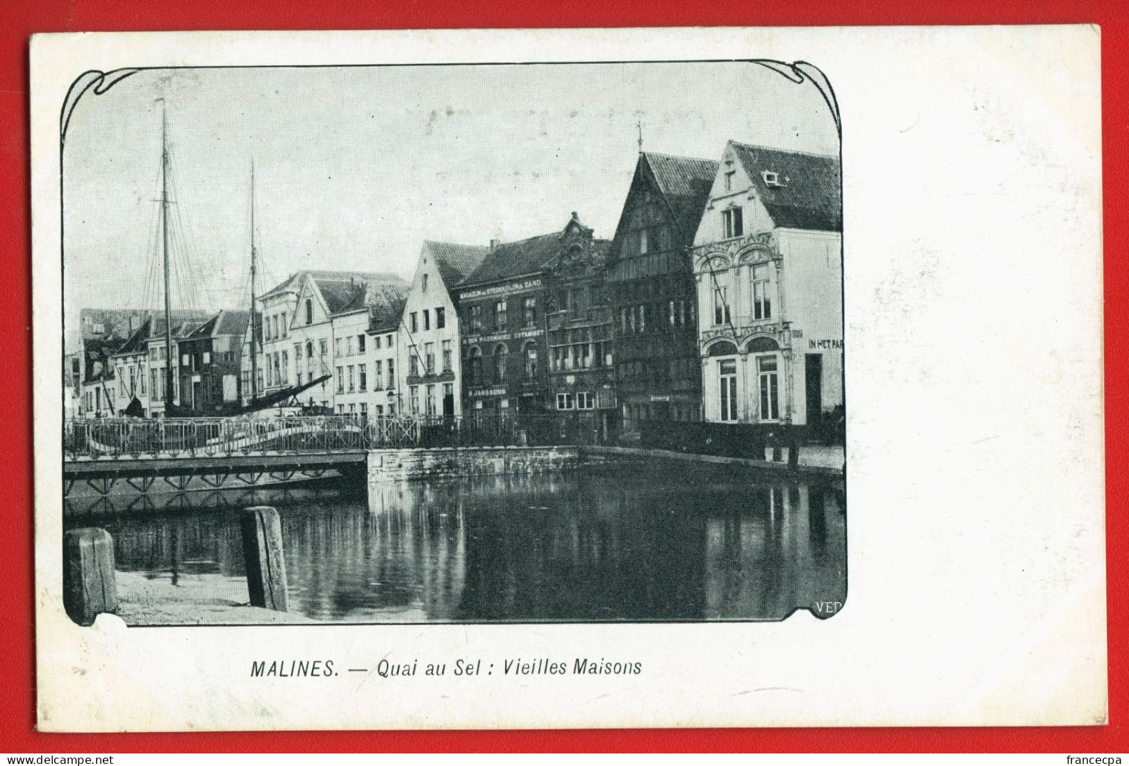 935 - BELGIQUE - MALINES - Quai Au Sel - Vieilles Maisons  - DOS NON DIVISE - Malines