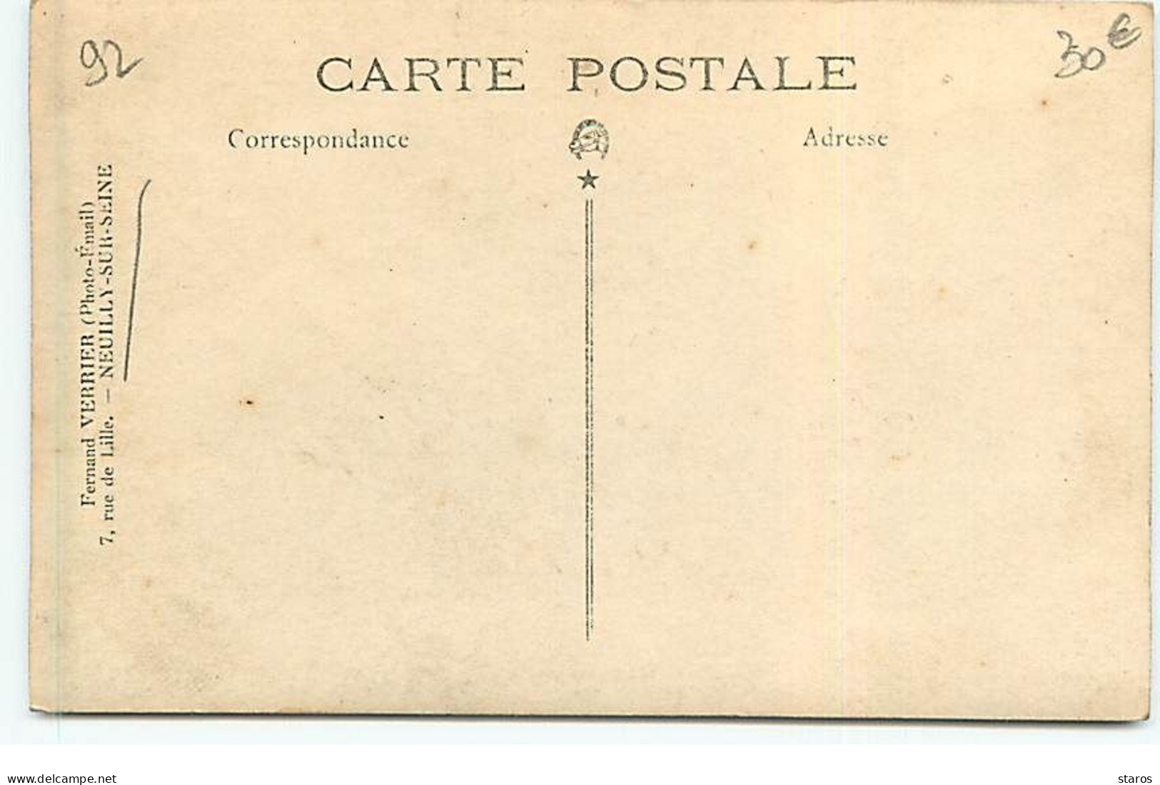 Carte Photo Fernand Verrier - NEUILLY SUR SEINE - Café De La Poste - Quinterne Anty - Neuilly Sur Seine