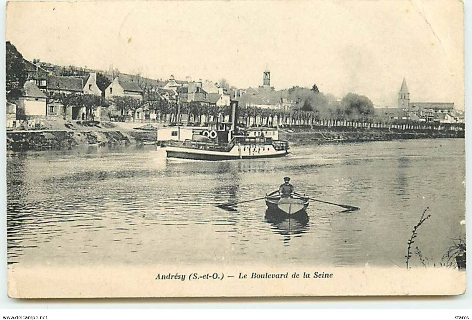 ANDRESY - Le Boulevard De La Seine - Homme Dans Une Barque, Guêpe N°40 EGTR - Andresy