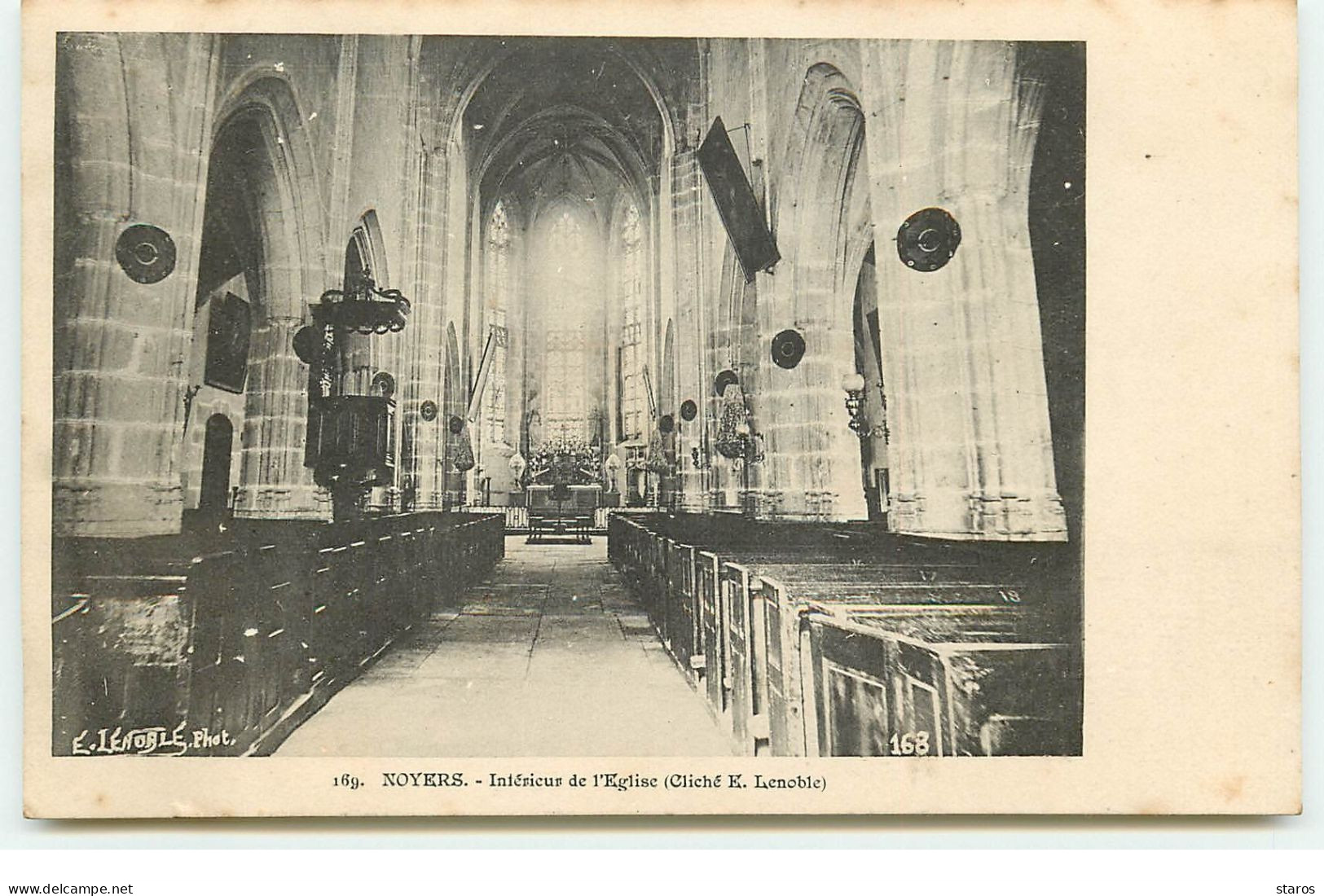 NOYERS - Intérieur De L'Eglise - N°169 - Cliché E.Lenoble - Noyers Sur Serein